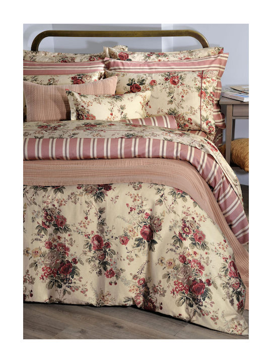 Down Town Home Παπλωματοθήκη Βαμβακερή Υπέρδιπλη 235x245 Antique Flower
