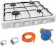 Liquid Gas Countertop with 4 Burners White
