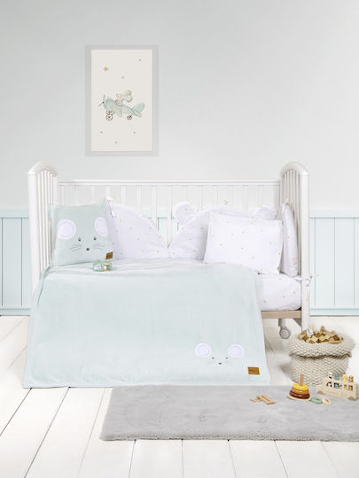 Nima Blanket Cot Fleece Light Blue 110x150cm