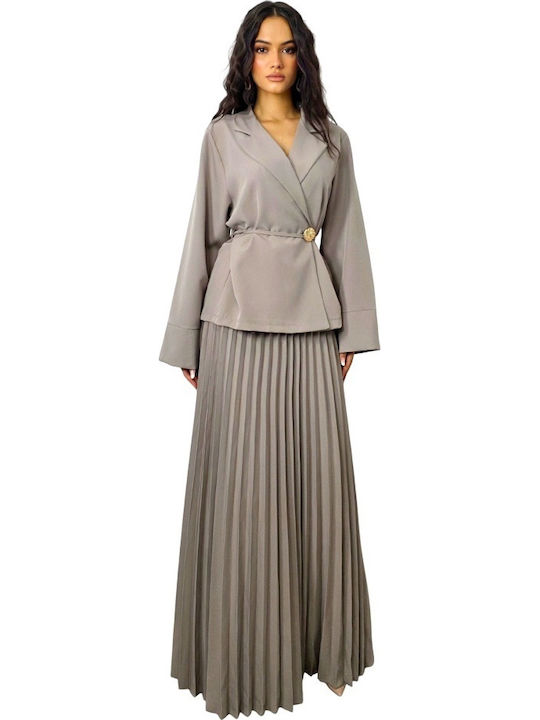 Set with Maxi Skirt Grey