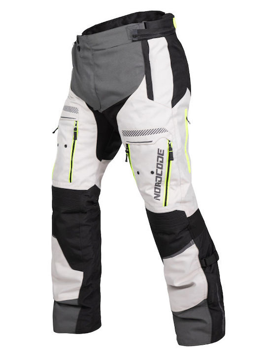 Nordcode Odyssey Oversize Мъжки Мотоциклетен панталон Водоустойчив Light Grey-Fluo