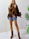 Women's Long Sleeve Shirt Brown