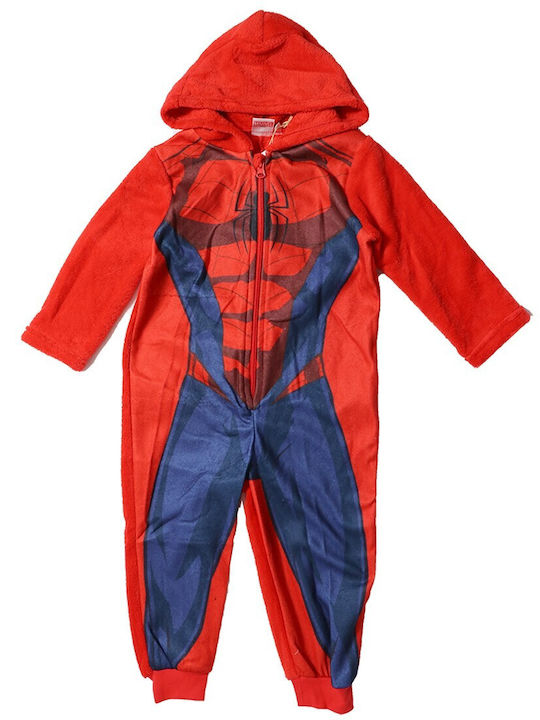 Marvel Kids' One-piece Pajamas Winter Fleece Red