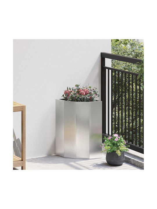 vidaXL Topf Metallisch Silver 30x30x50cm.
