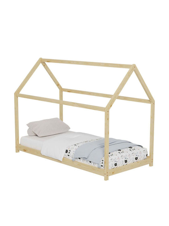 Kinderbett Einzeln Weiß für Matratze 70x140cm