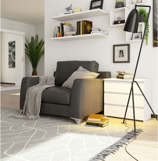 Comoda pentru Dormitor cu 3 sertare Matte White 60x35x57buc