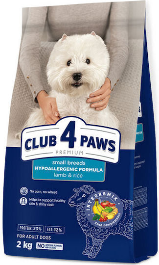 Club 4 Paws 0.9kg Trockenfutter für erwachsene Hunde kleiner Rassen mit Lamm, Reis, Fleisch, Brauner Reis, Geflügel und Lachs