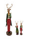 Due esse Christmas Figure Reindeer Red-Green Polyresin 31cm 2 Designs