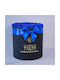 Radiance Blumenarrangement in Einer Schwarzen Rundbox 25 Seifenrosen Blau