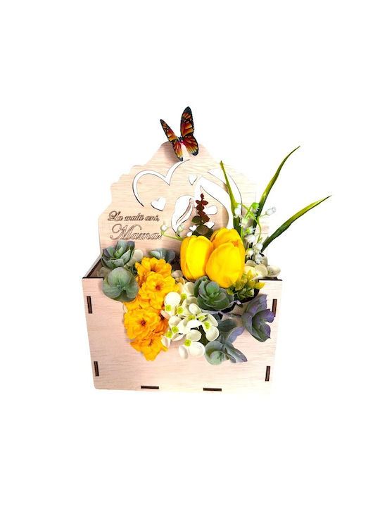 Aranjament Floral Envelo Flori De Săpun Hortensia Lalele Cerastium Plante Artizanale În Cutie Specială Din Lemn