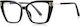Techsuit Anti-Blue Light Glasses Reflex PC 2260 Women Rectangle TR90 & Metal Frame AC Lens Black Gold
