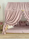 Velvet White Mosquito Net Cradle BC006 Pink