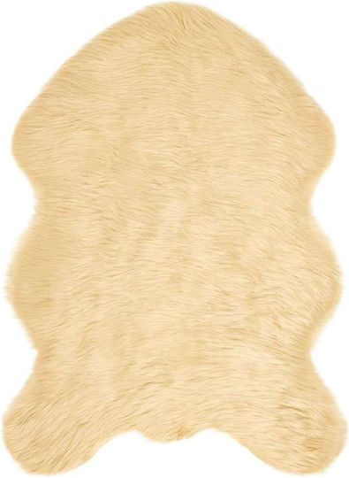 vidaXL Teppich Kamin Rechteckig Leder Cream