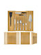 Wellhaus Opening Wooden Drawer Cutlery Tray 32x40x5cm Brown