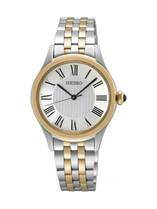 Seiko Caprice Ladies Γυναικείο Ρολόι Μπαταρίας με Ασημί Μεταλλικό Μπρασελέ