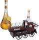 Minibar Set Holz-Train-Form Flaschenhalter 6 Gläser Bottega Fumé Grappa