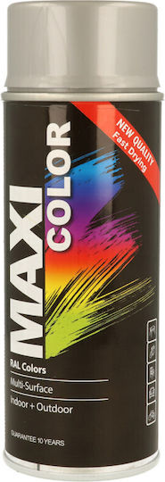 Maxicolor Спрей Грунд Висока температура с Блестящ Ефект Сребърен Лъскаво алуминиево сребристо RAL 9006 400мл