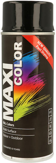 Maxicolor Спрей Грунд Висока температура с Блестящ Ефект Черно Дълбоко черно гланц RAL 9005 400мл