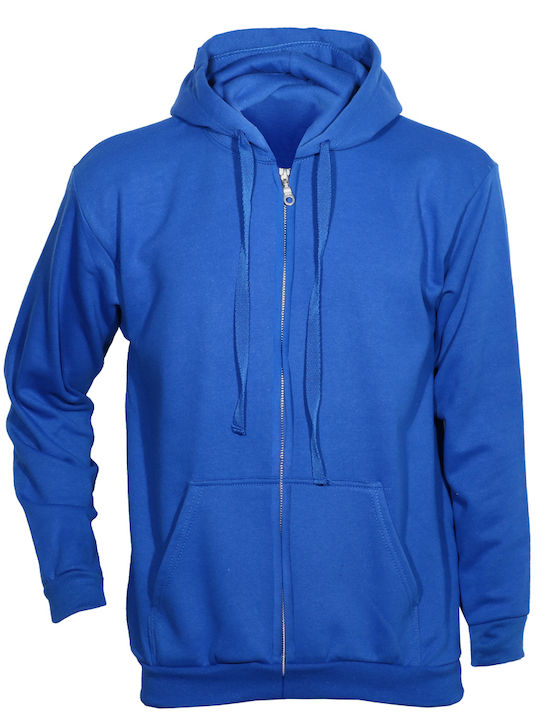 Kprime Men's Long Sleeve Work Sweatshirt Blue with Hood