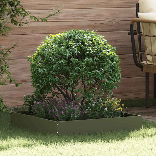 vidaXL Bordură de Grădină din Metal în Culoarea Verde 60x60cm