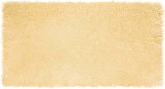 vidaXL Χαλί Τζακιού Ορθογώνιο Δερμάτινο Κρεμ 150x80cm