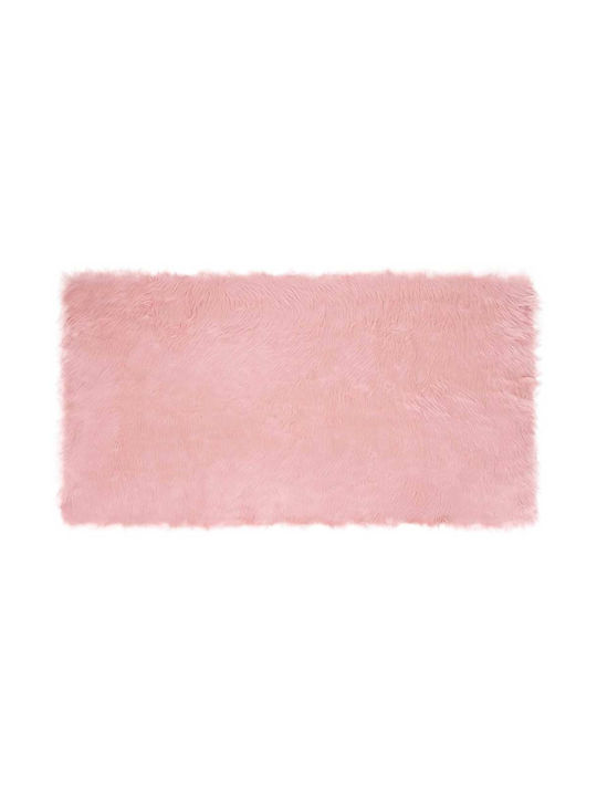vidaXL Rug Rectangular Leather Pink