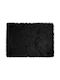 vidaXL Rug Rectangular Leather Black