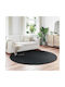 vidaXL Covor Rotund Negru