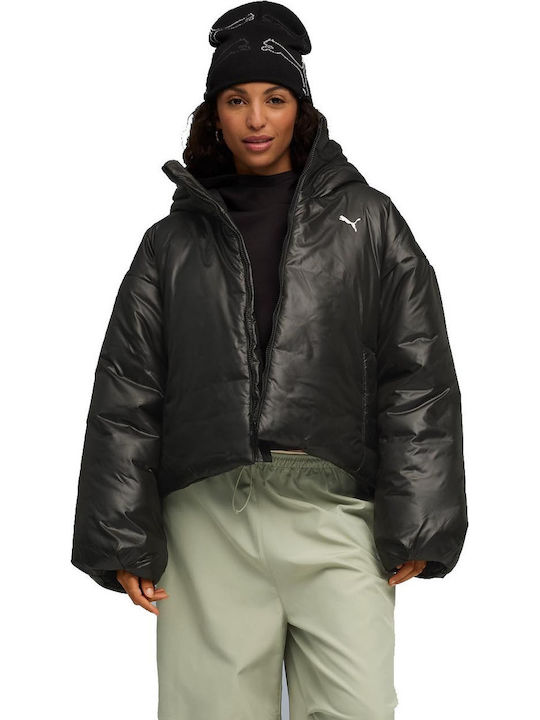 PUMA Κοντό Γυναικείο Puffer Μπουφάν Αδιάβροχο γ...