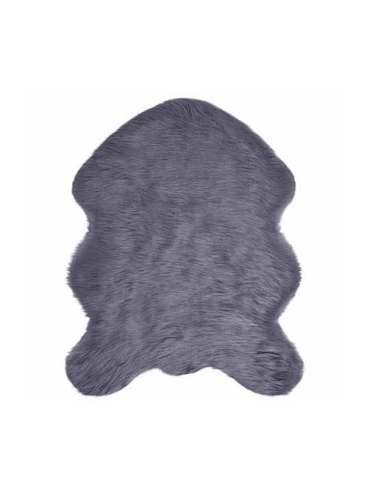vidaXL Rug Fireplace Rectangular Leather Charcoal