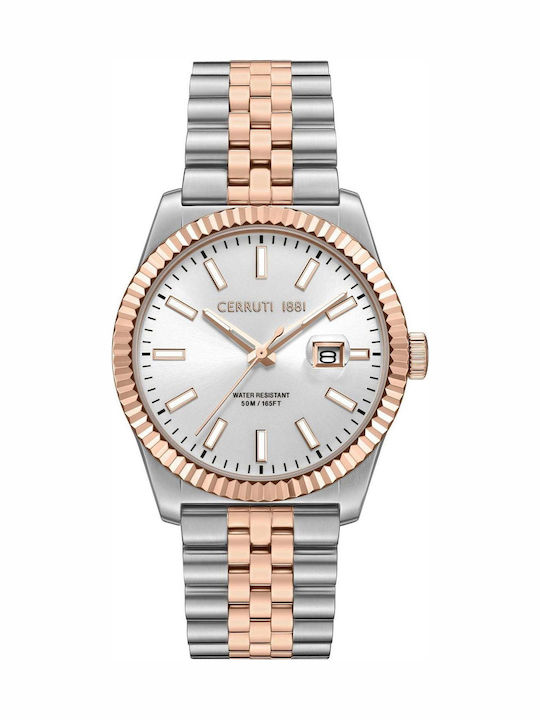 Cerruti Men's Watch Battery with Pink Gold Metal Bracelet