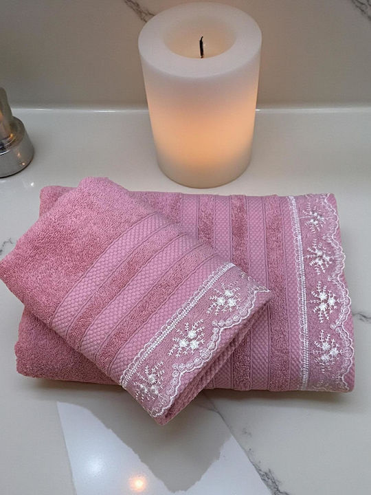 Linea Home Set Prosoape de Baie 2 buc Roz Greut...