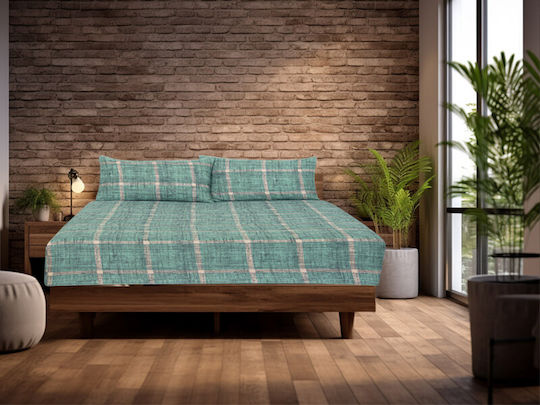 Sheet Super-Double with Elastic 160x200cm. Javeria Olive