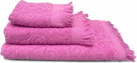 Olia Home Handtuch-Set 3 Stück Pink Gewicht 500gr/m²
