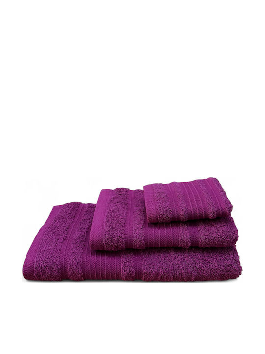 Olia Home Bath Towel Set 3pcs Purple Weight 550gr/m²