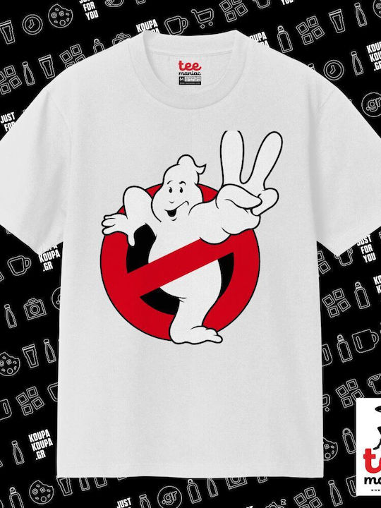 Ghostbusters Κλασικό T-shirt Διπλής Ραφής Χωρίς Πλευρικές Ραφές Λευκο 100% Βαμβάκι Vegan & Oeko-tex Πιστοποιημένο