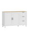 Μπουφές από Ξύλο με Συρτάρια Λευκό 120x38x76cm