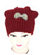 Beanie Beanie Knitted in Burgundy color