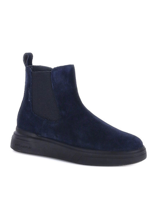 Stonefly Leather Blue Men's Boots Anatomical