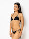 Bikini Set Triangle Top & Slip Bottom Black
