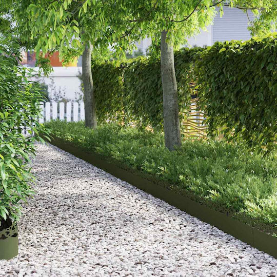 vidaXL Bordură de Grădină din Metal în Culoarea Verde 1.03m x 22cm