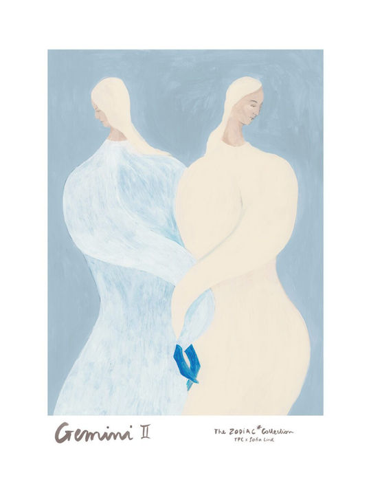Poster Gemini Sofia Lind Beiges Blaues 50 x 70 cm Poster Club
