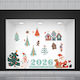 Weihnachtlicher Schaufenstersticker Santa In Town 100x220cm
