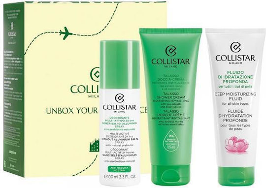 Collistar Unbox Your Confidence Skin Care Set for Moisturizing & Body Cleaning 3pcs