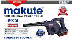Makute Blower 20V with 2 Batteries 2Ah & Volume Adjustment