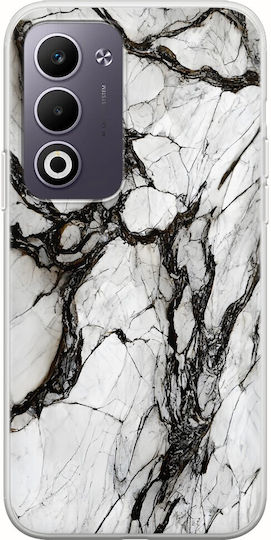 Cracked Marble White Black Oppo A5 4g/5g Flexible TPU Transparent Silicone