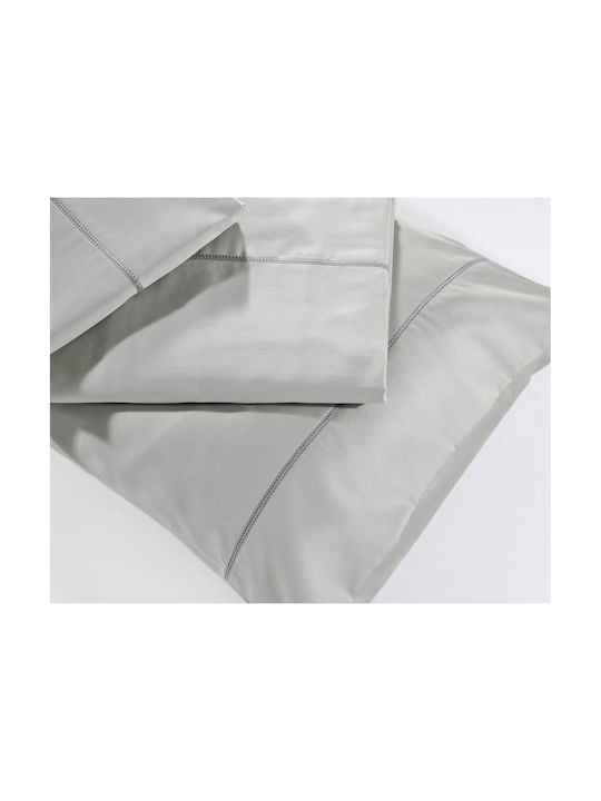 Down Town Home Σετ Μαξιλαροθήκες Oxford Silver 52x75εκ.