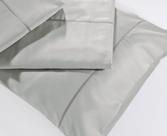Down Town Home Σετ Μαξιλαροθήκες Oxford Silver 52x75εκ.