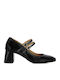 Leather Black Medium Heels