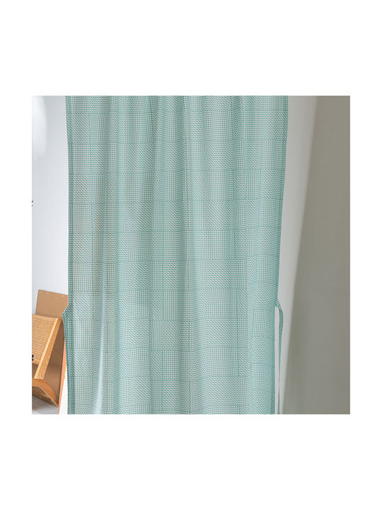 Palamaiki Curtain with Tab Top Bon Bon Turquoise 170x270cm
